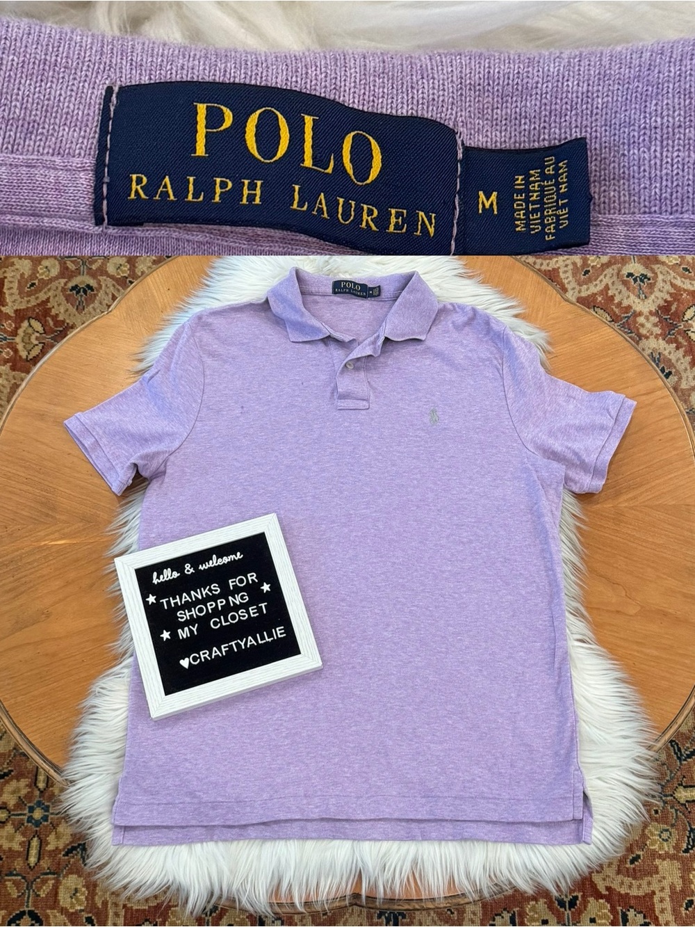 Polo Ralph Lauren Classic Fit Mesh Polo Shirt in Lavender | Men’s Medium
